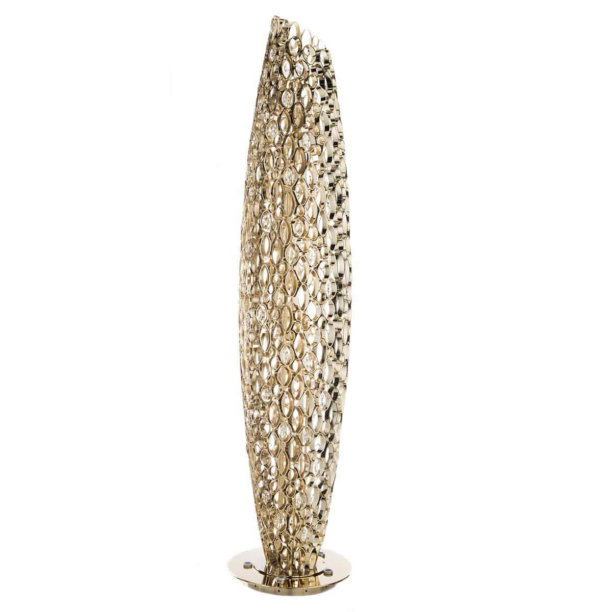Floor Standing Lamp Contemporary Metal Swarovski Crystal