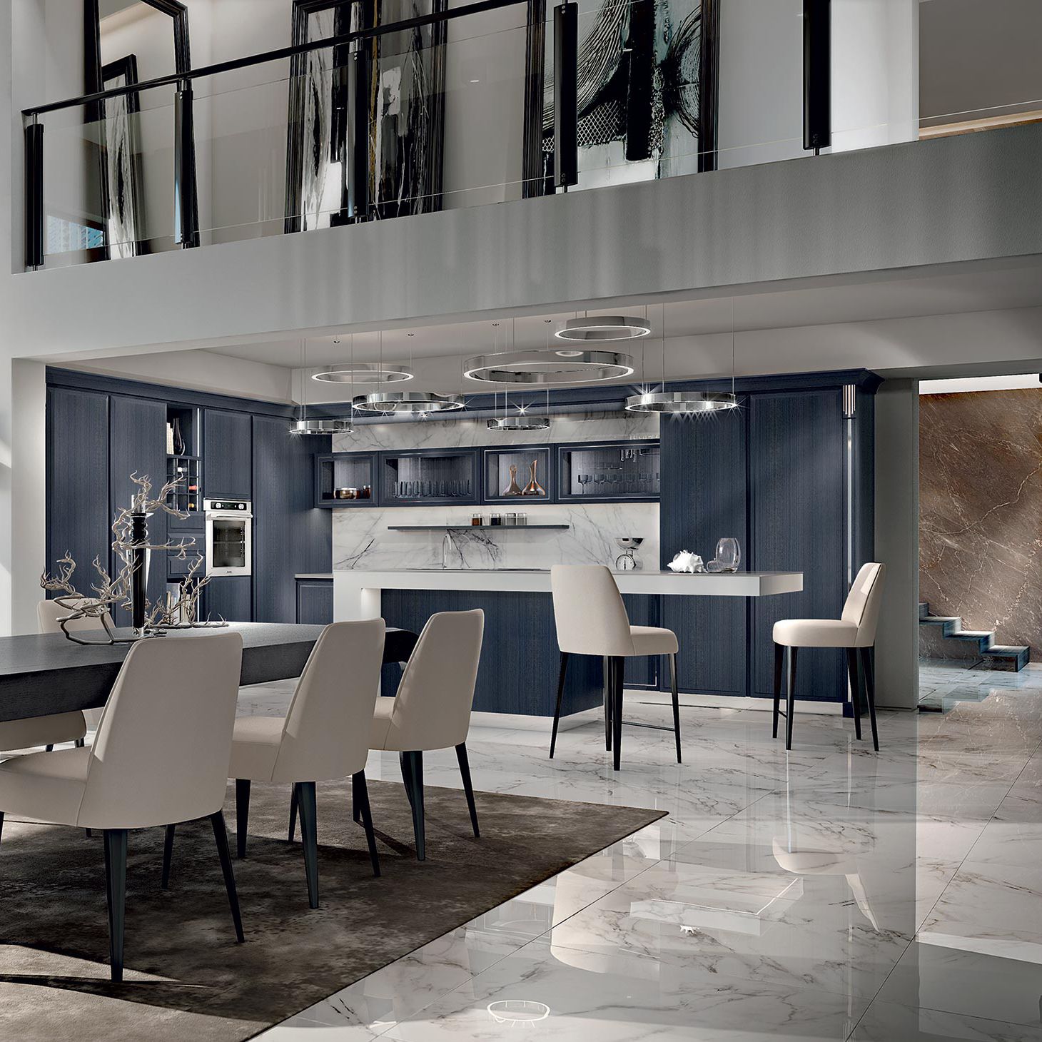 Contemporary kitchen PURE MARTINI MOBILI lacquered wood / island