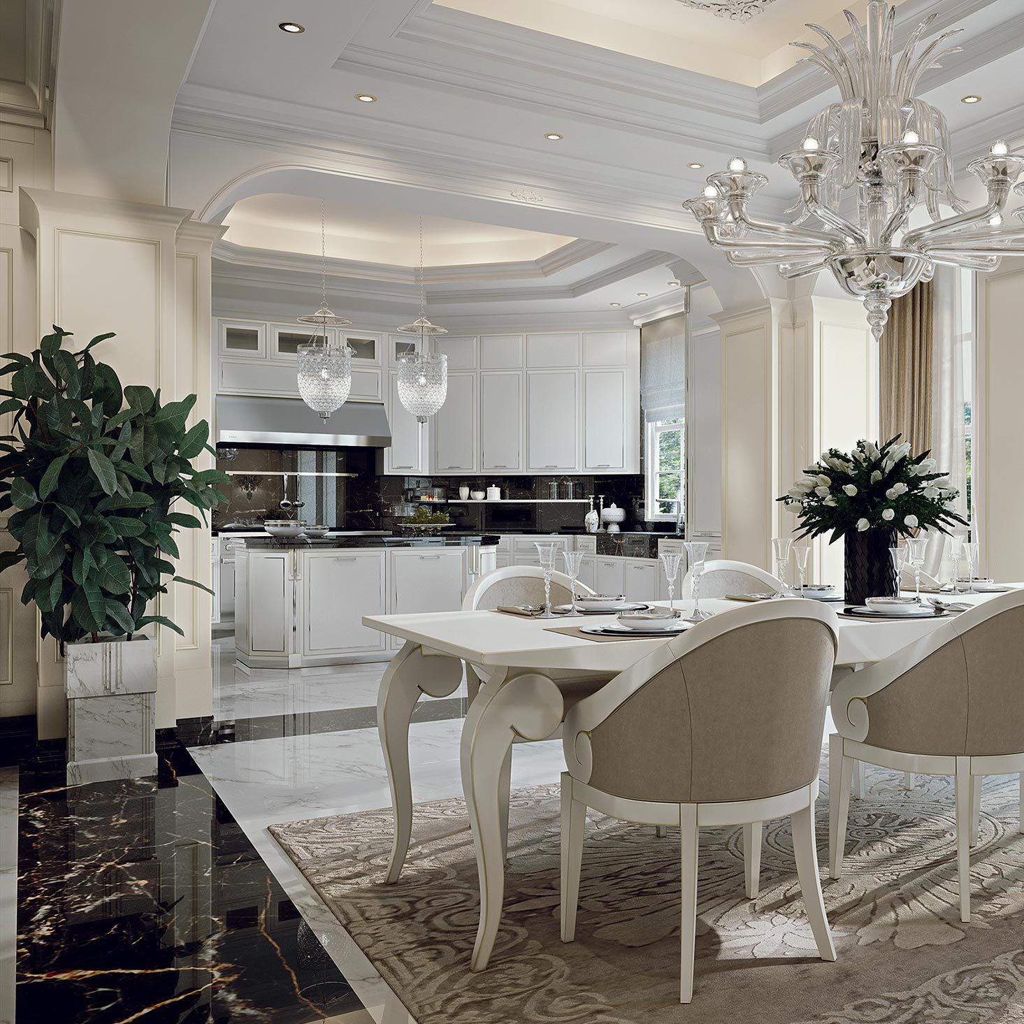 Contemporary kitchen CHARME MARTINI MOBILI lacquered wood