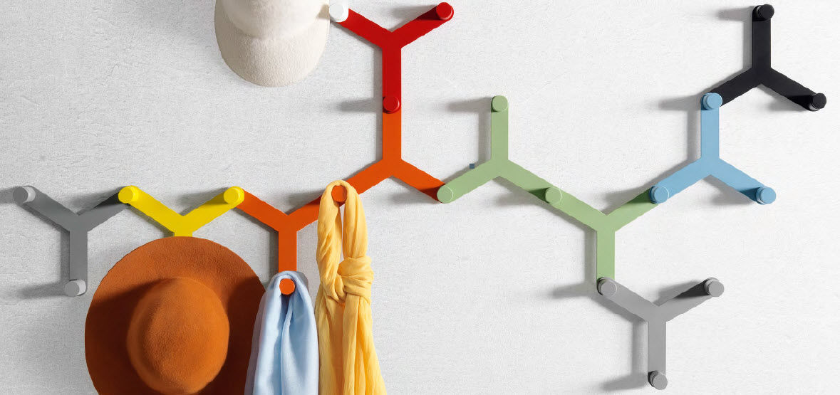 Wallmounted coat rack CORAL Flai contemporary / metal