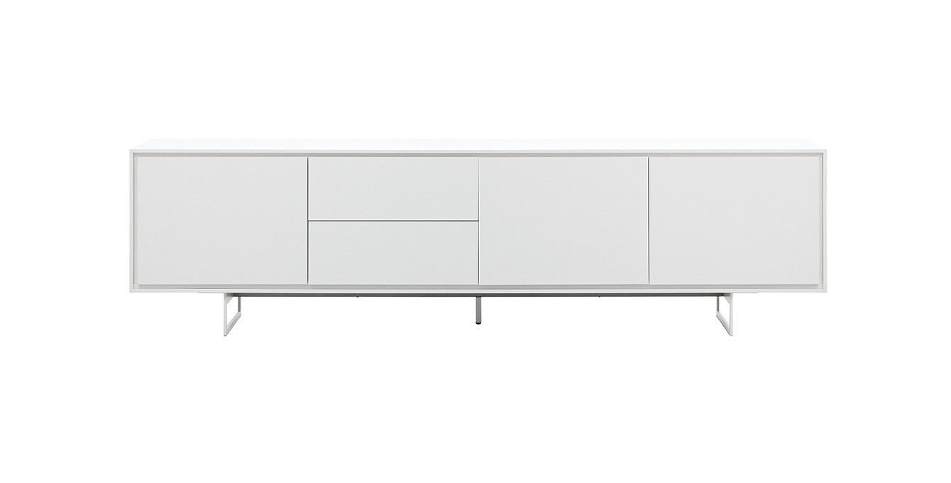 Contemporary Sideboard Shadows Novamobili Lacquered Wood Lacquered Metal White