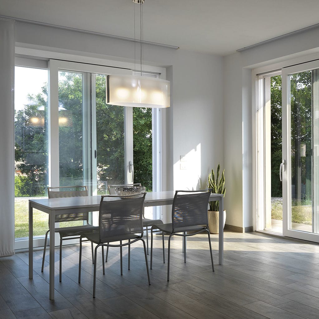 Tiltandslide patio door DIQUIGIOVANNI aluminum / PVC / quadruple