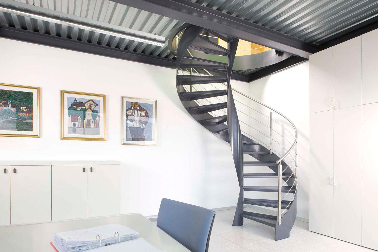 Spiral staircase E310 METALL CONCEPT steel frame / metal steps / without risers