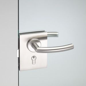 Glass door handle - HGL_2MM_027 - PBA - metal / contemporary / with lock