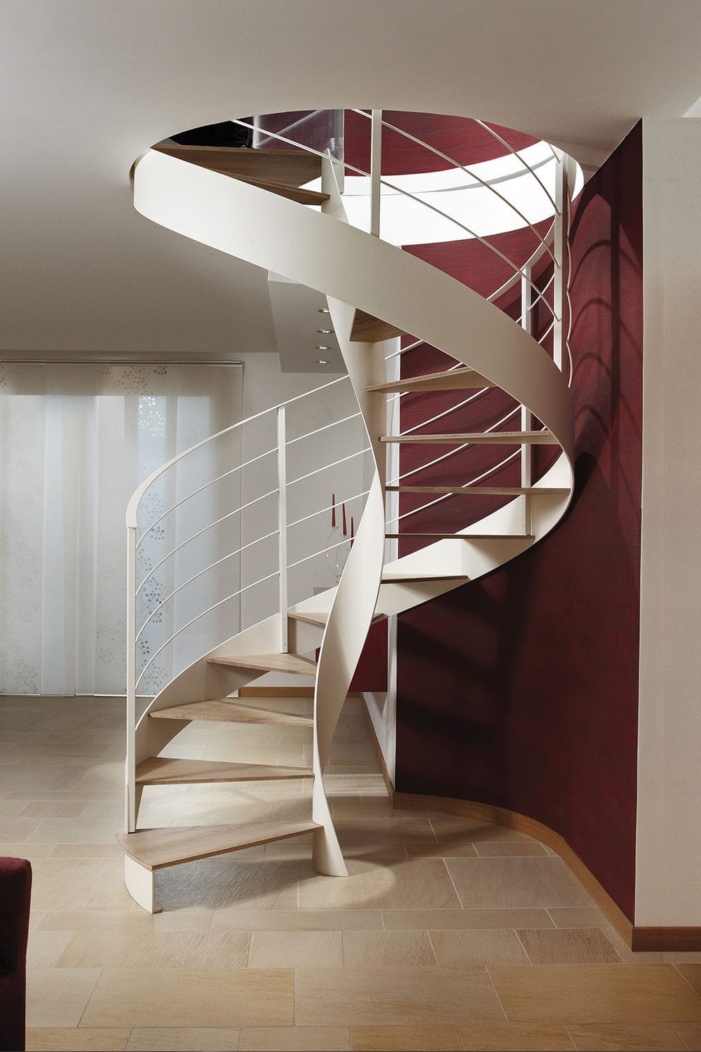 Helical staircase - ELI AC 02 - RIZZI - wooden step / steel frame ...