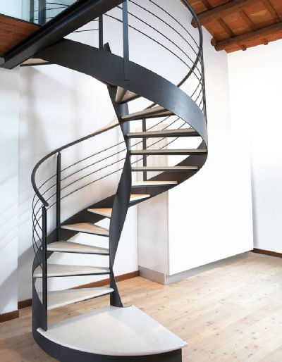 Spiral staircase - ELI AC 13 - RIZZI - stone step / steel frame ...