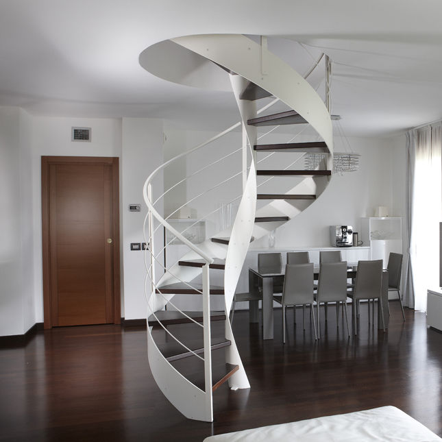 Helical staircase - ELI AC 06 - RIZZI - wooden step / steel frame ...