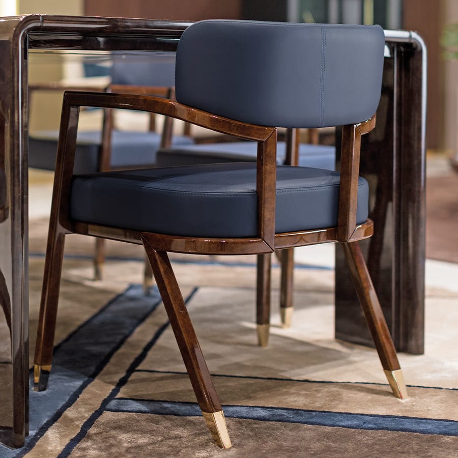 Contemporary chair Madison TURRI fabric / leather / glossy