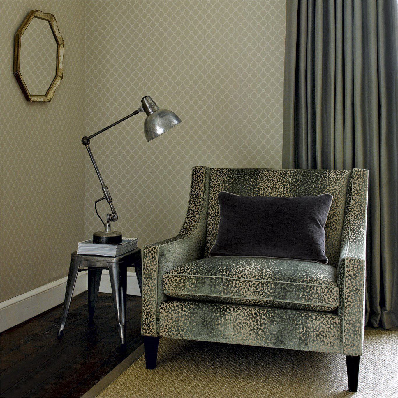 Traditional wallpaper PAPERED WALLS TRELLIS Zoffany geometric