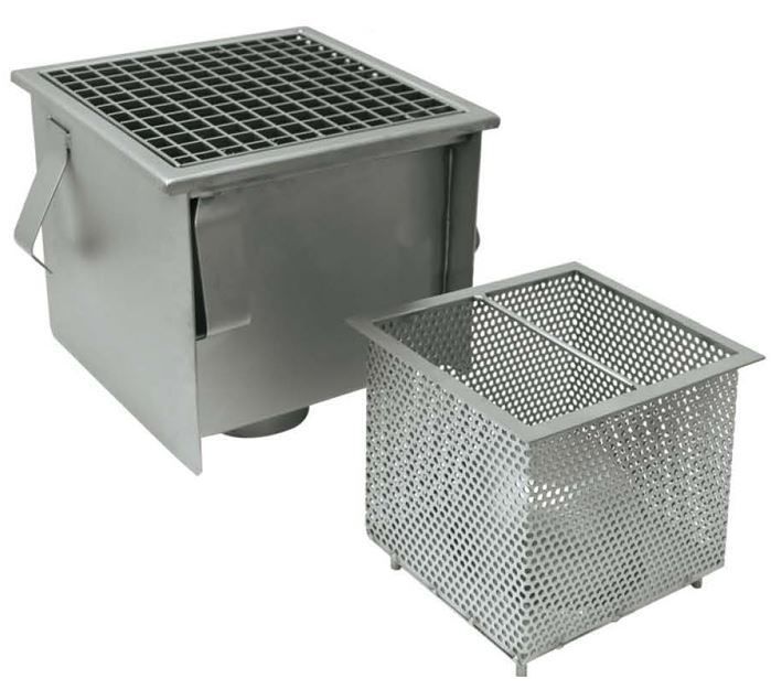 Stainless steel floor drain LEONI SAS for kitchens / grated / square