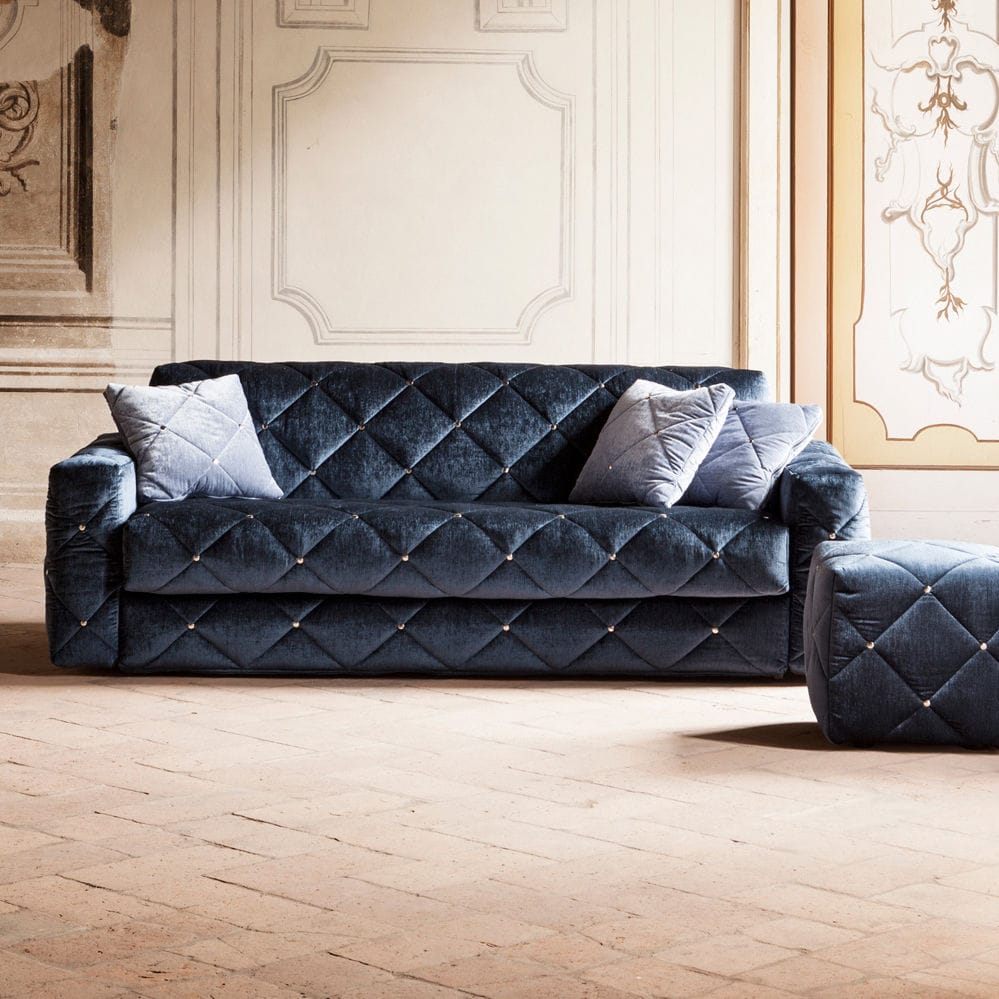 Sofa Bed Art Deco Fabric 2 Person Douglas By Elena Viganò Sofa Bed Art Deco Fabric 2 Person Douglas By Elena Viganò