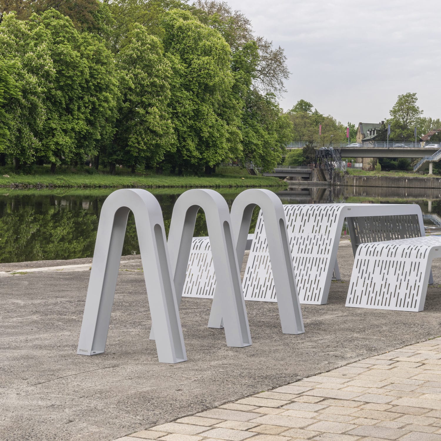 Floormounted bike rack C1200 BENKERT BÄNKE stainless steel