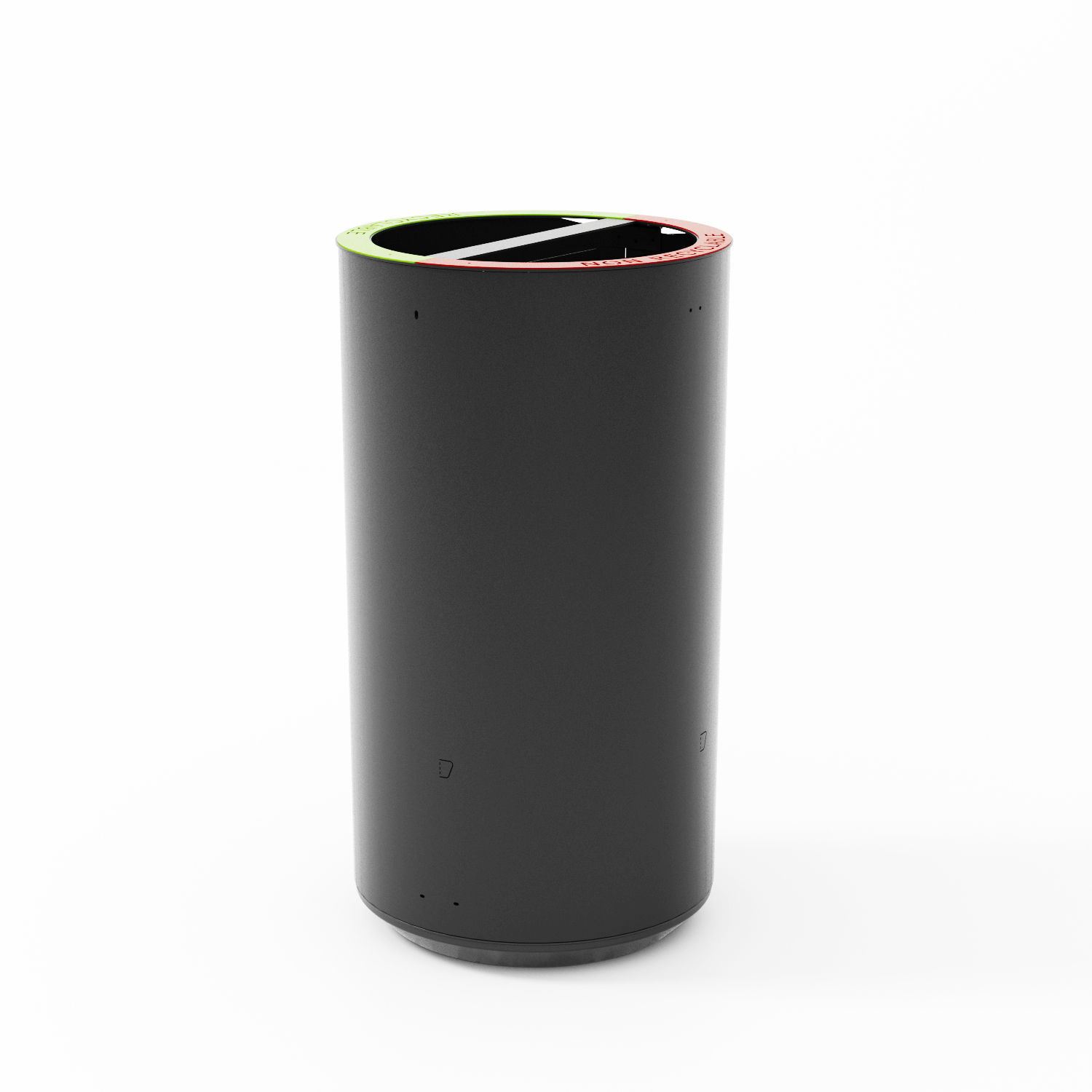 Public trash can DUO ECO LAB23 galvanized steel / recycling