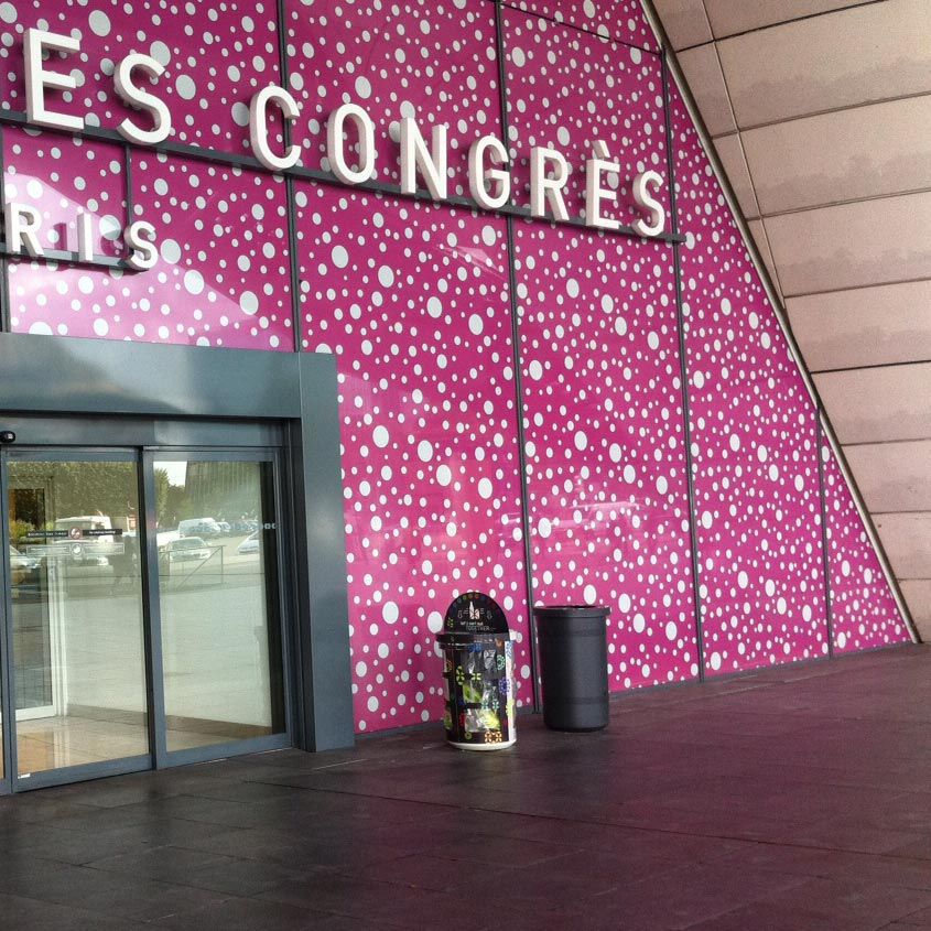 Public trash can DUO SECURITY LAB23 galvanized steel / recycling