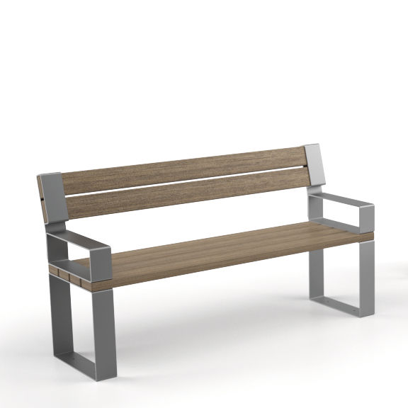 Public bench with backrest - EIGHT - LAB23 - contemporary / exotic wood ...