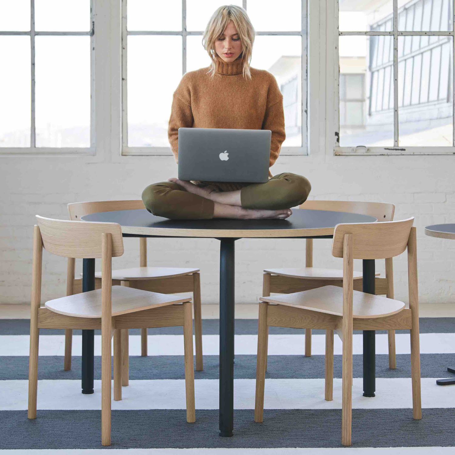 Contemporary boardroom table ROUTES Teknion laminated MDF