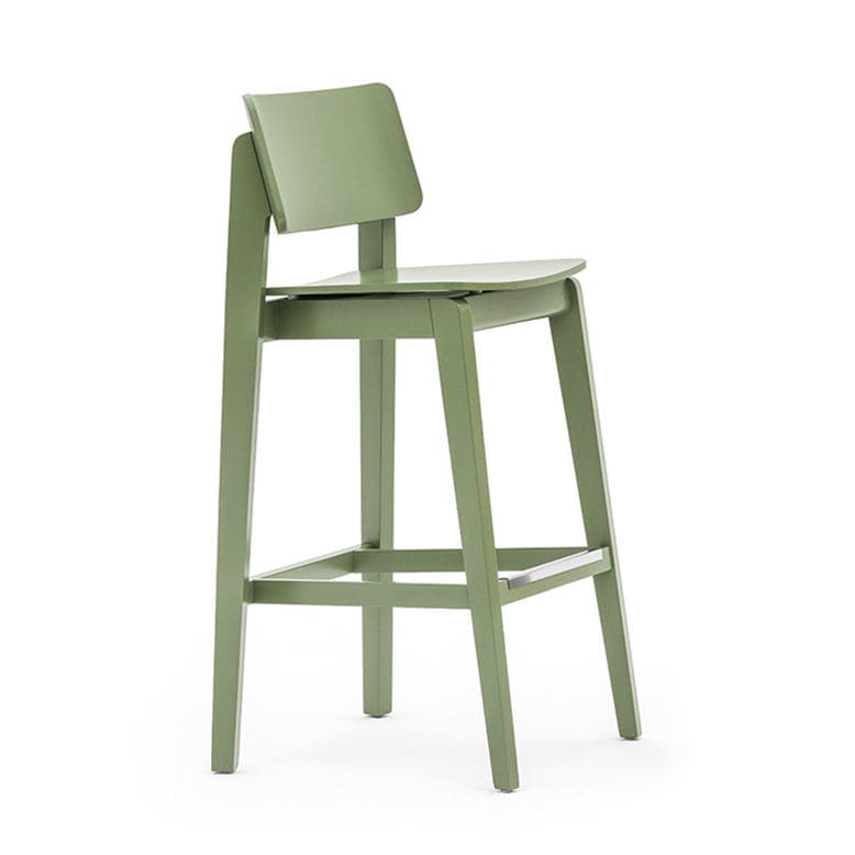 Contemporary bar chair - OFFSET 02881 - Montbel - solid wood / solid ...