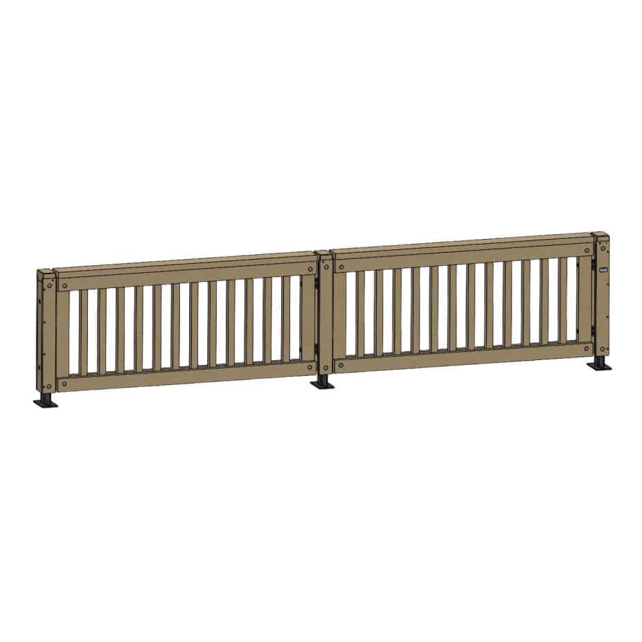 Pine railing - SB30 - Rondino - with panels / louvered / outdoor
