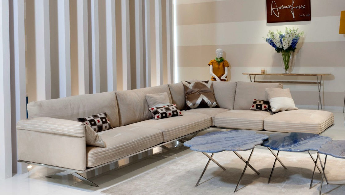 Modular Sofa Da Vinci Alpa Salotti Contemporary Gray Beige Modular Sofa Da Vinci Alpa Salotti, Da Vinci Leather Sofa