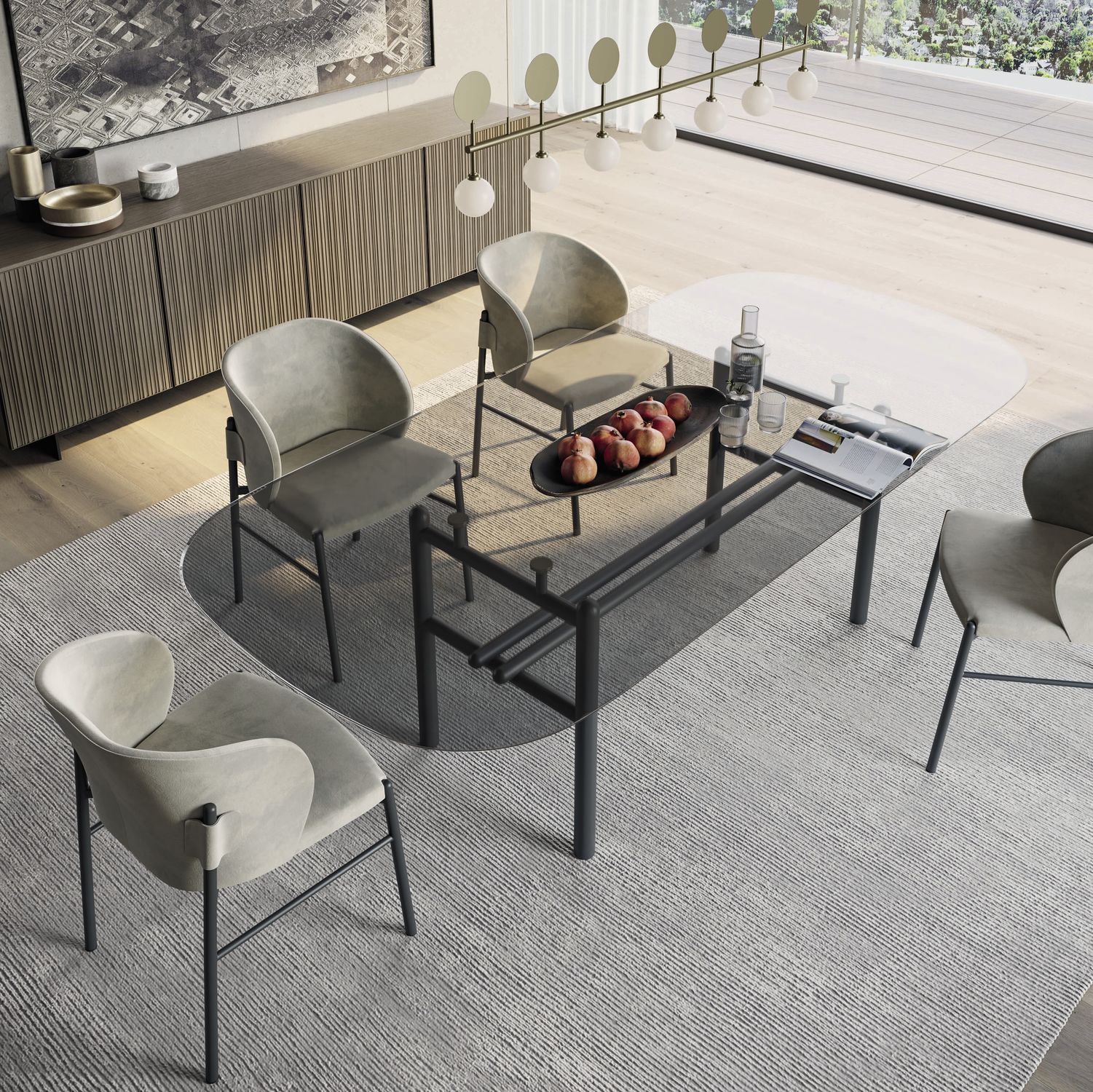 Contemporary dining table - SUPERNOVA - Dall'Agnese - lacquered glass ...