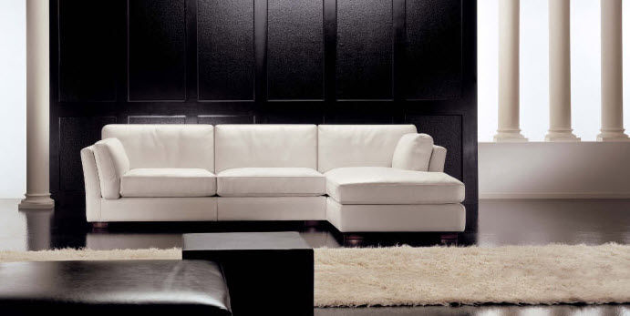modular sofa / contemporary / leather / 3-seater - MANHATTAN