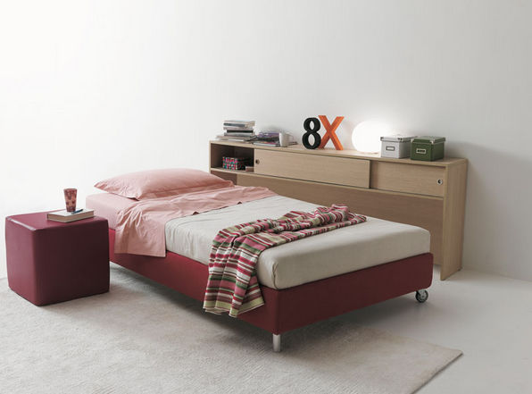 Single Bed Contemporary With In Base Storage Fabric