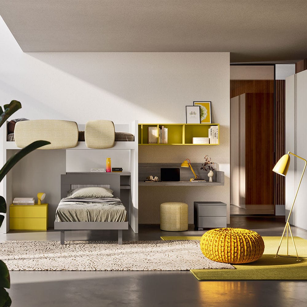 White children's bedroom furniture set Start s23 Clever gray