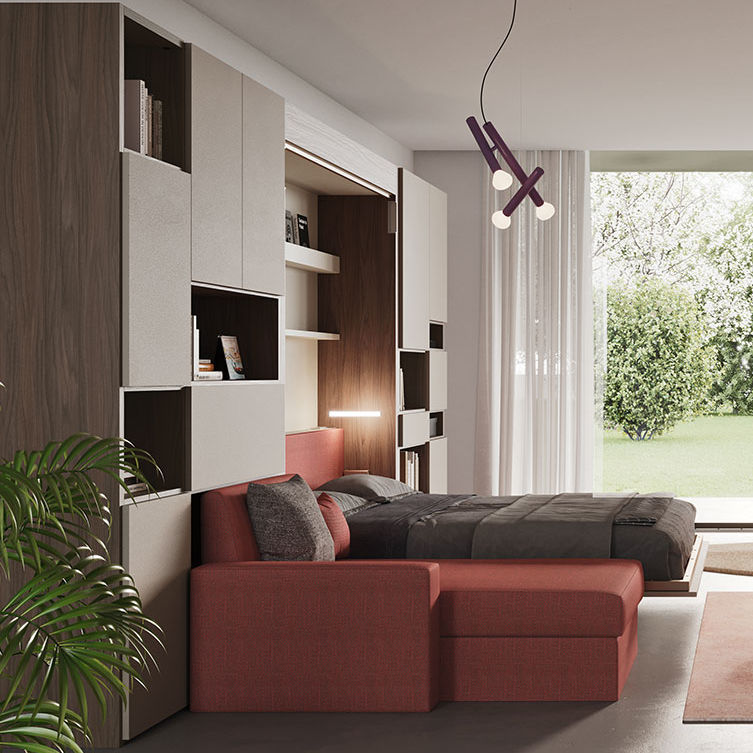 Bed with sofa Im22_01 Clever wall / double / contemporary
