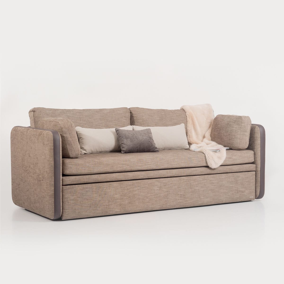 Sofa bed - Concept - Colunex - contemporary / brown / fabric