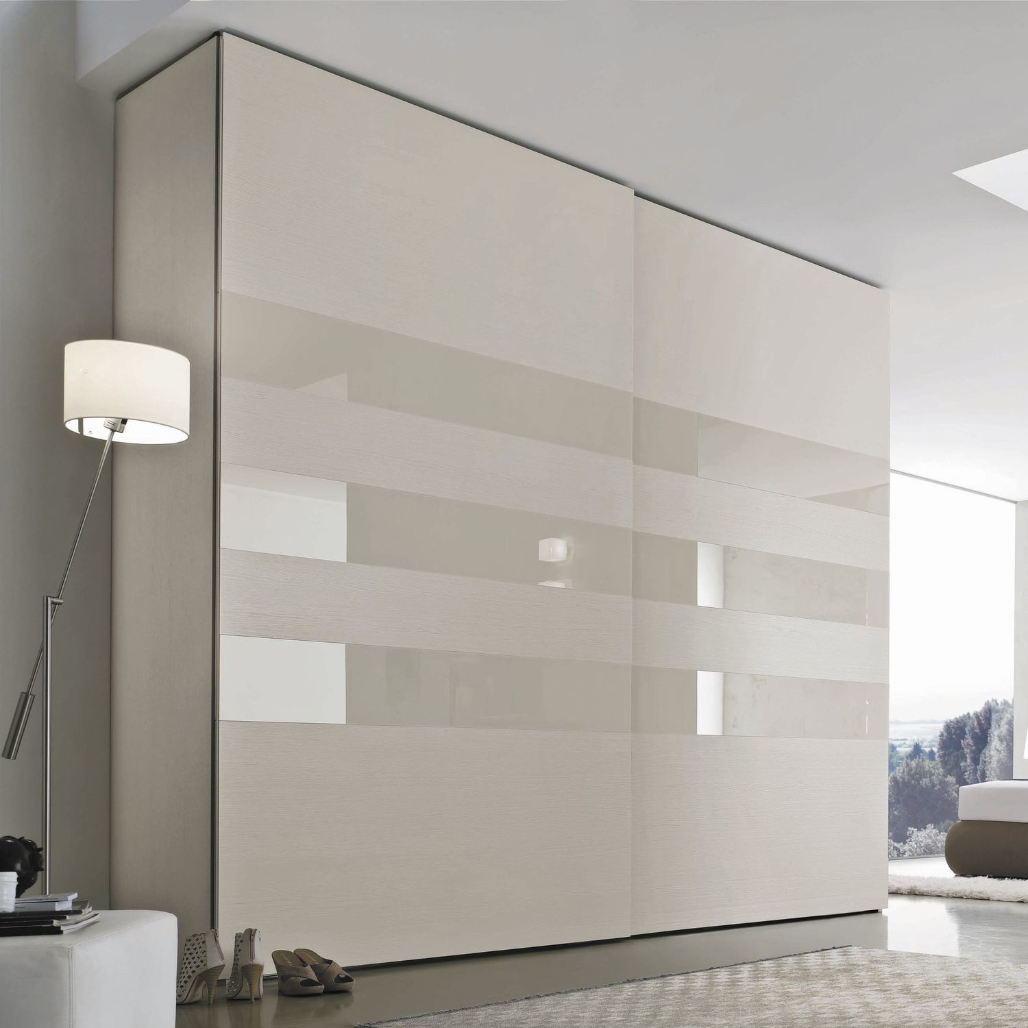 Contemporary Wardrobe Wooden Glass Melamine Step 3