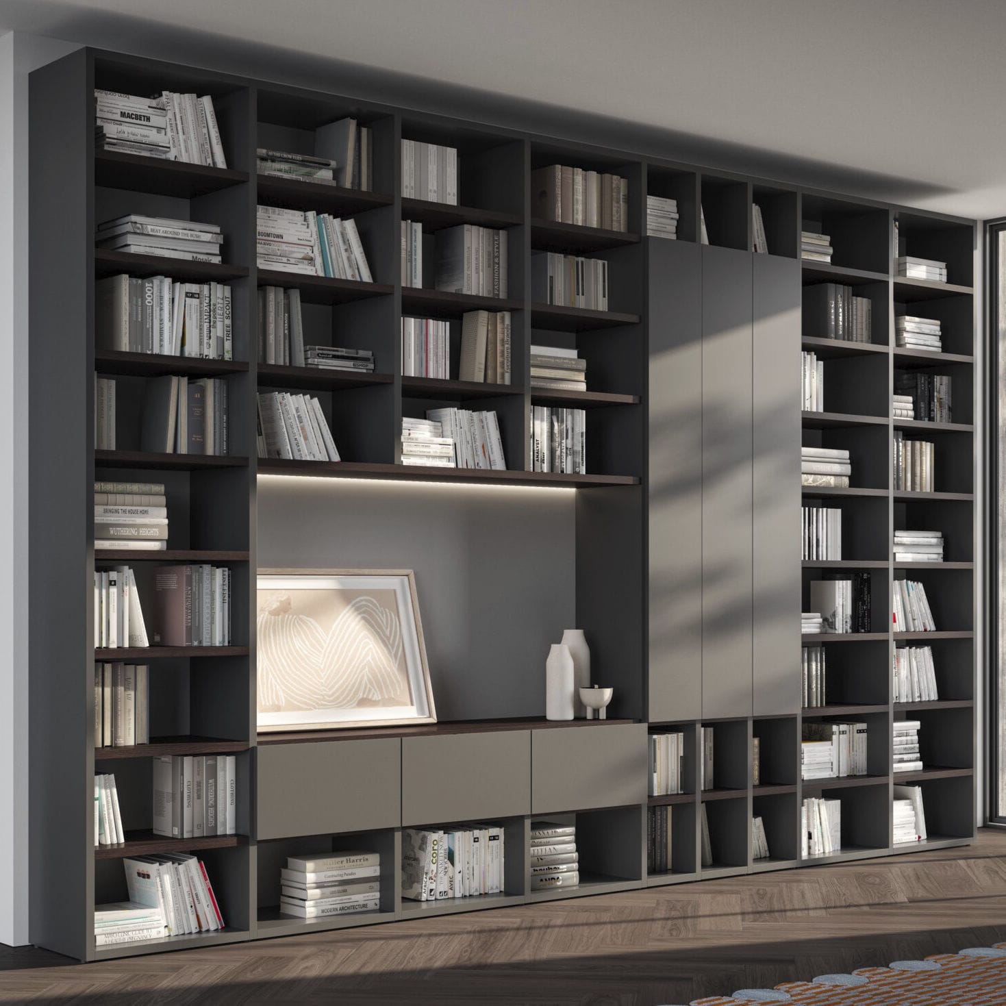 Modular bookcase - DKS Srl - contemporary / home office / wooden