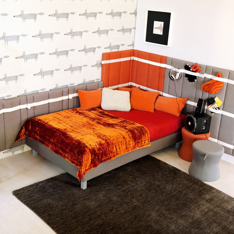 Orange children's bedroom furniture set - 144 - Doimo Cityline - gray ...