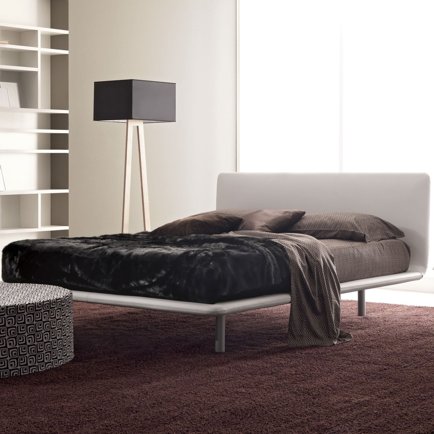 Double bed PARIS Doimo Cityline contemporary / upholstered / with headboard