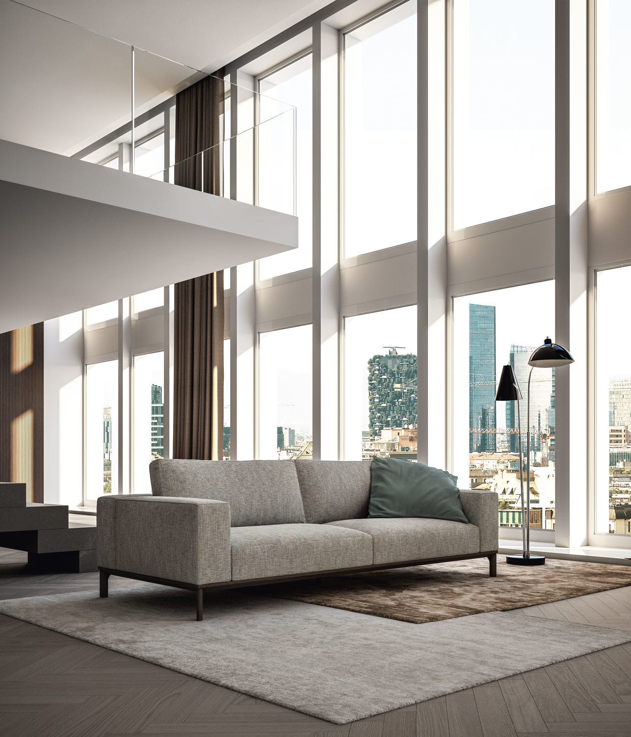 Modular sofa LEONARD Doimo Salotti corner living room gray