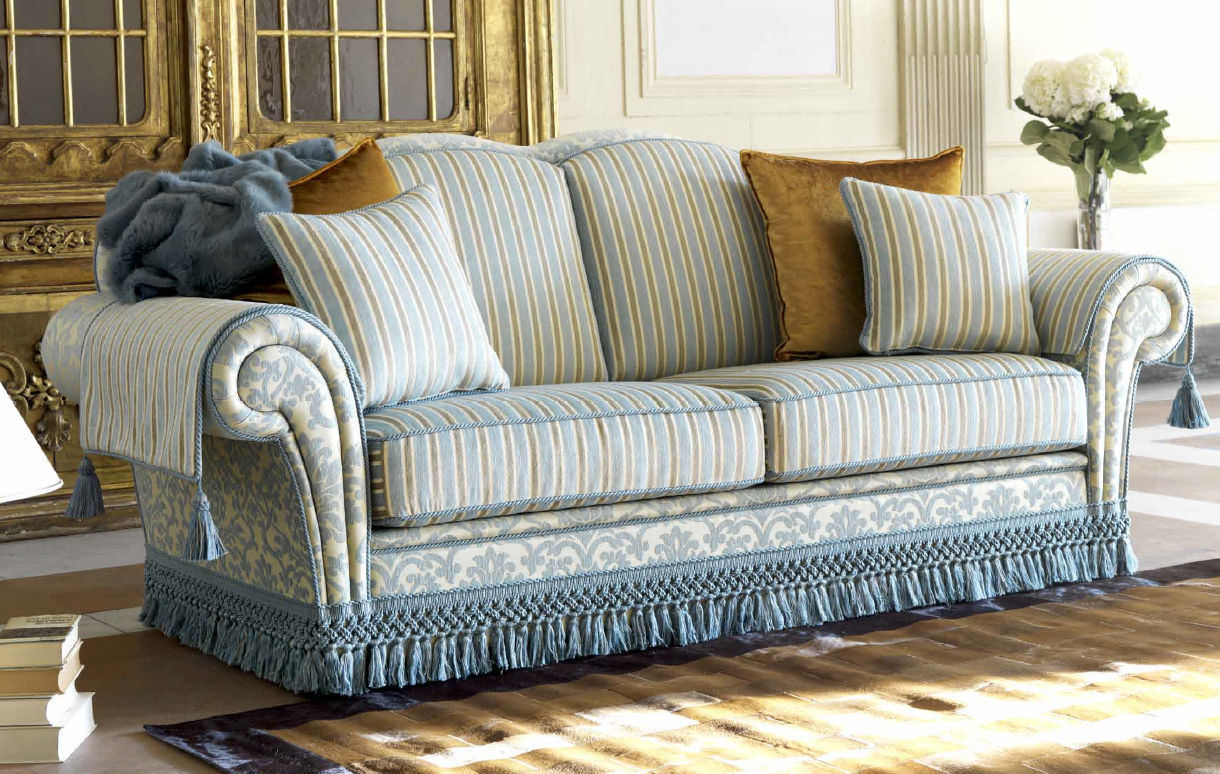Traditional Sofa Cottage Style Cotton 2 Person