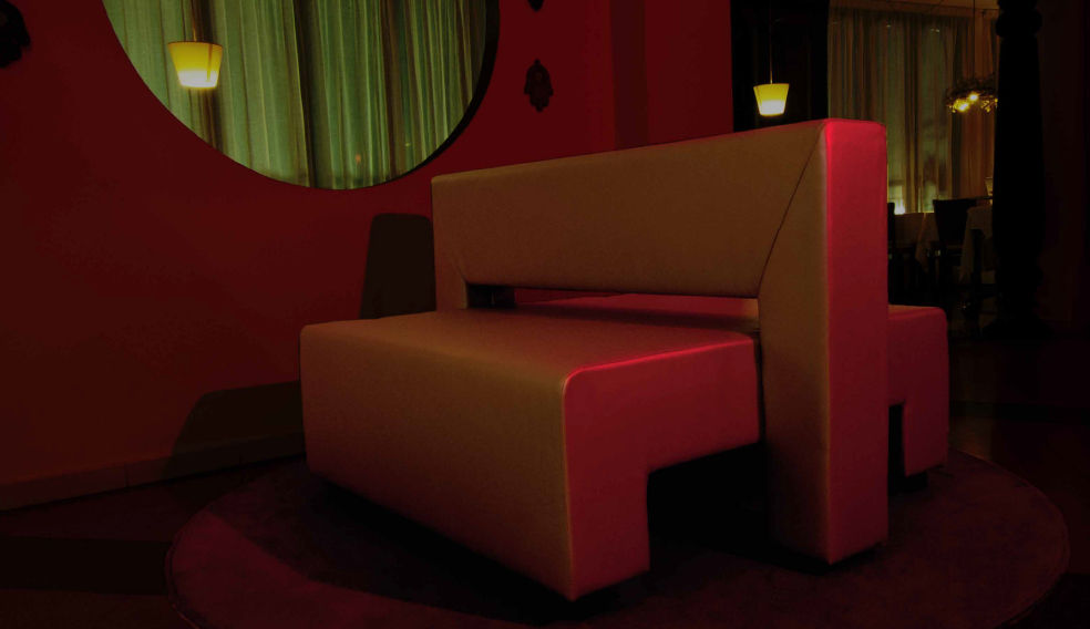 Contemporary upholstered bistro bench CELIATITO Domingolotti