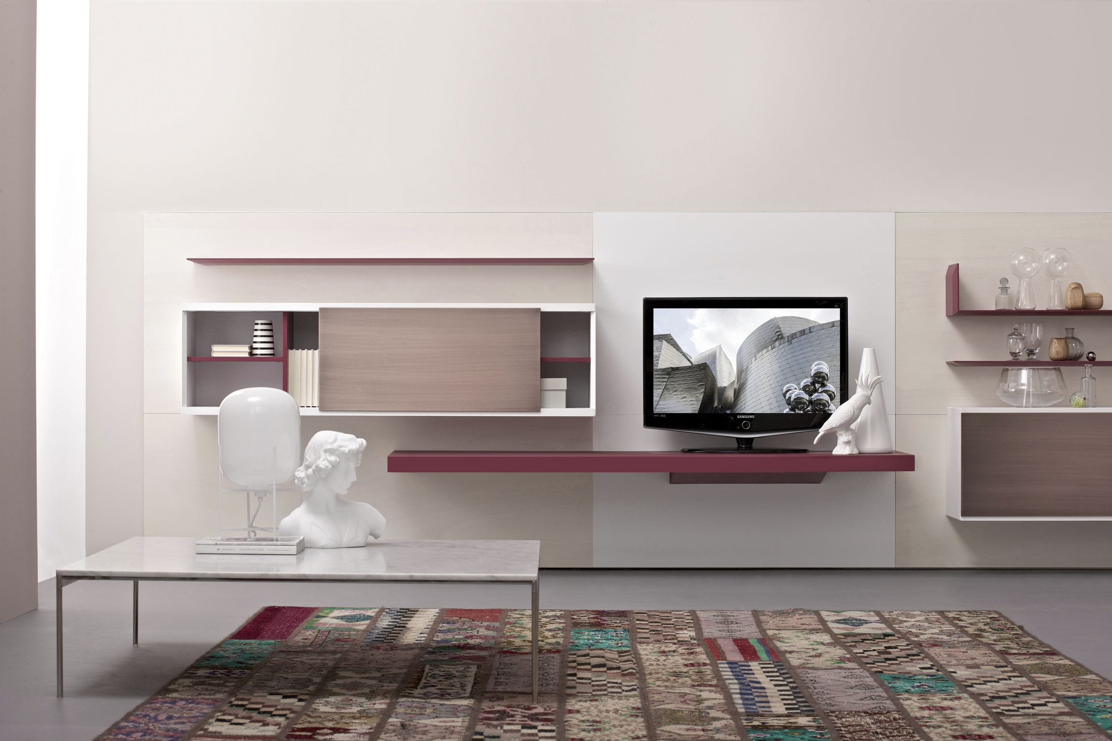 Contemporary Coffee Table Darwin Estel Glass Stainless Steel Chromed Metal