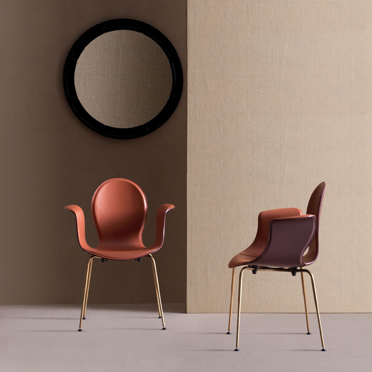 Contemporary dining chair - CROP - fasem - indoor / leather