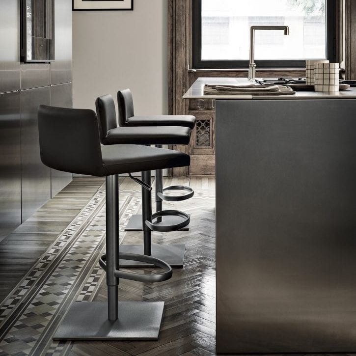 Contemporary bar chair Bella GP Frag fabric / leather / steel base