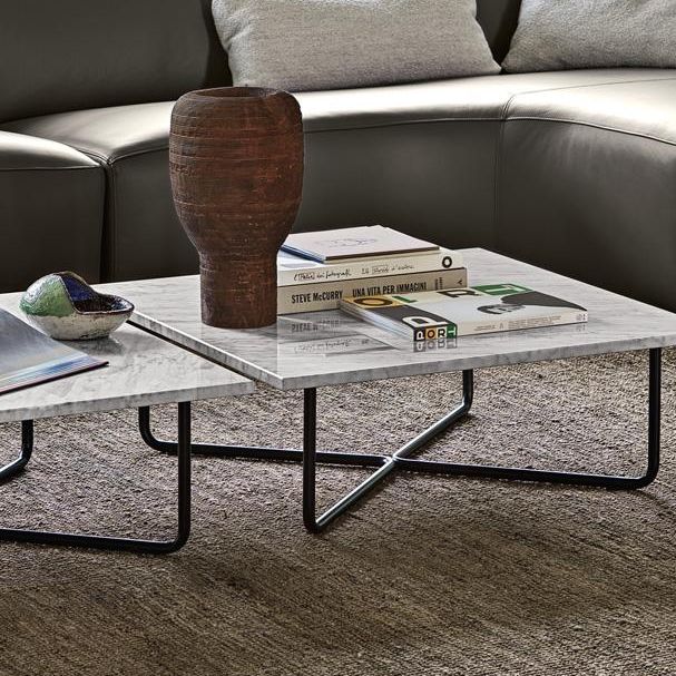 Contemporary coffee table - Quattro CT 260 - Frag - marble / metal base ...