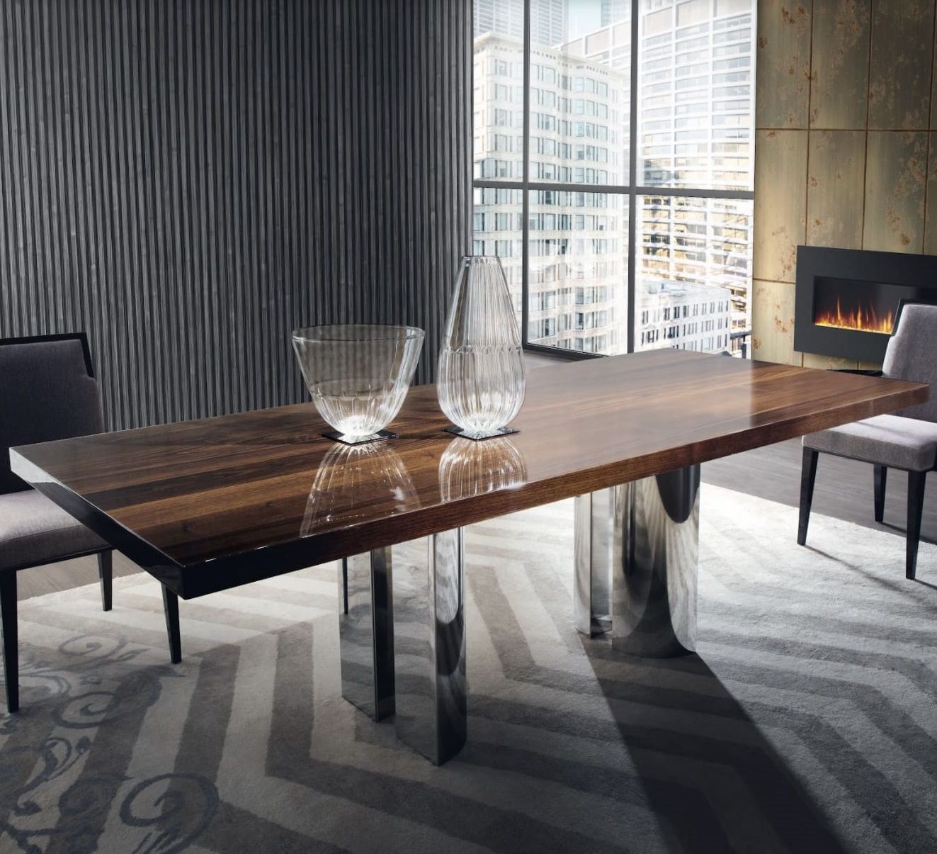 Contemporary dining table CENTRAL PARK Haute Couture by Costantini