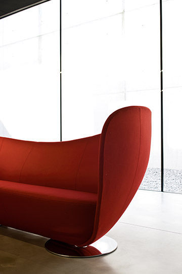 Contemporary Sofa Fabric Leather Beech Mon Coeur By