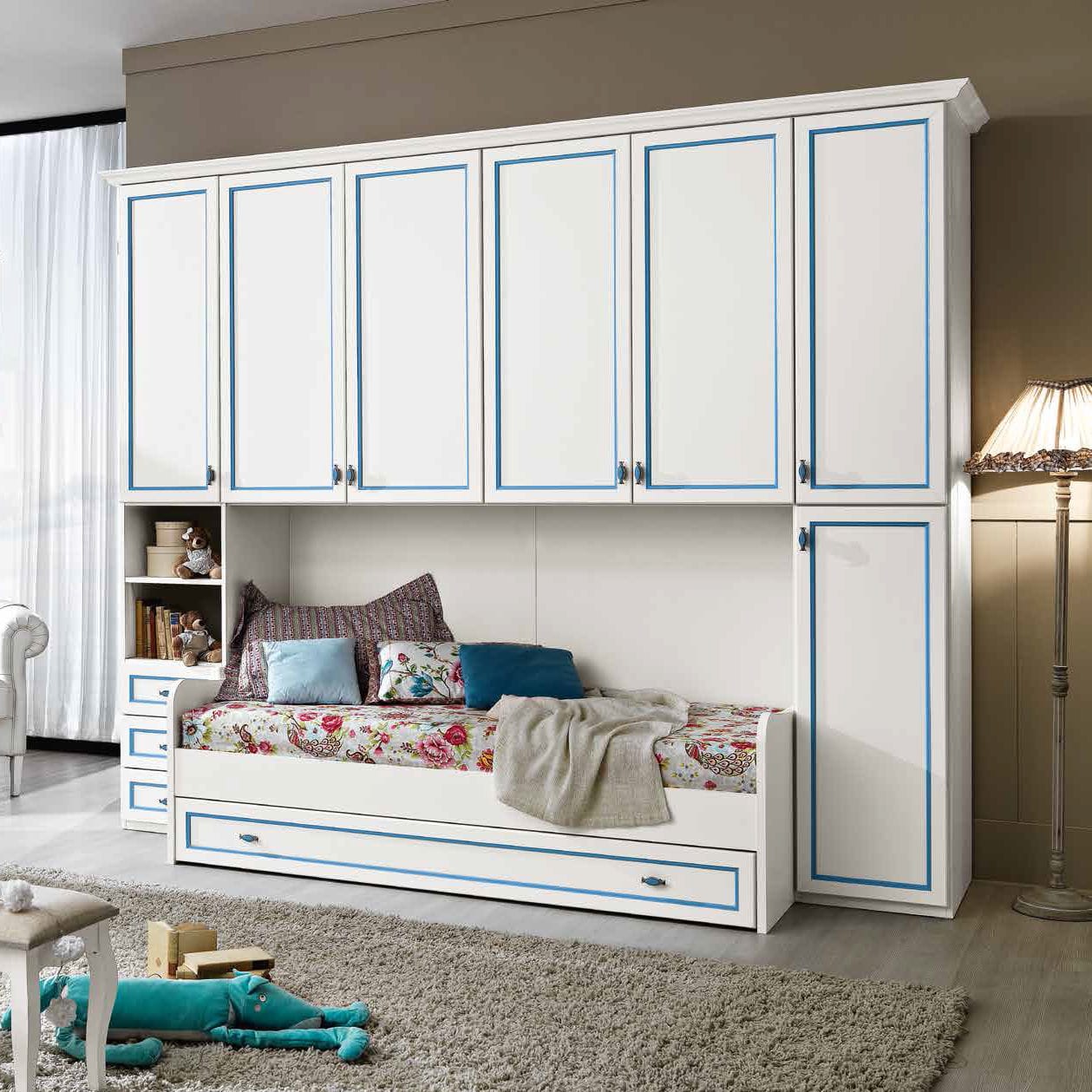 White children's bedroom furniture set - COL02 - M.C.S. - blue ...