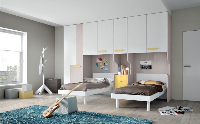 White children's bedroom furniture set - EVO 14 PONTI - Mistral