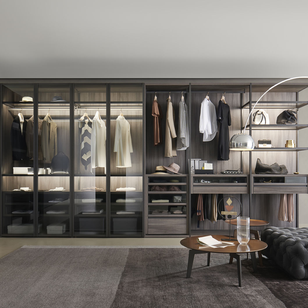 Corner Walk In Wardrobe Modular Contemporary Matte Lacquered