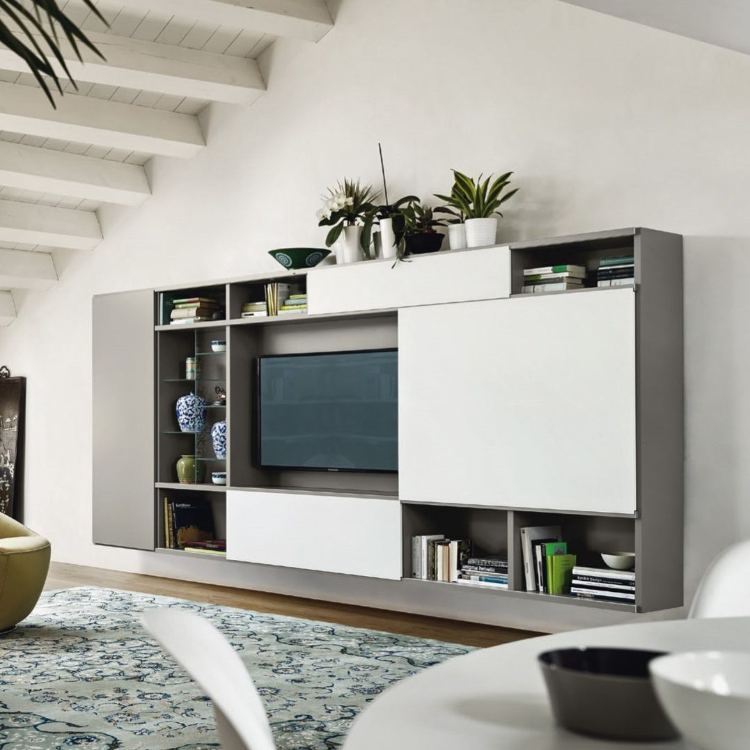 Contemporary living room wall unit - MODO M6C75 - SANGIACOMO - matte ...