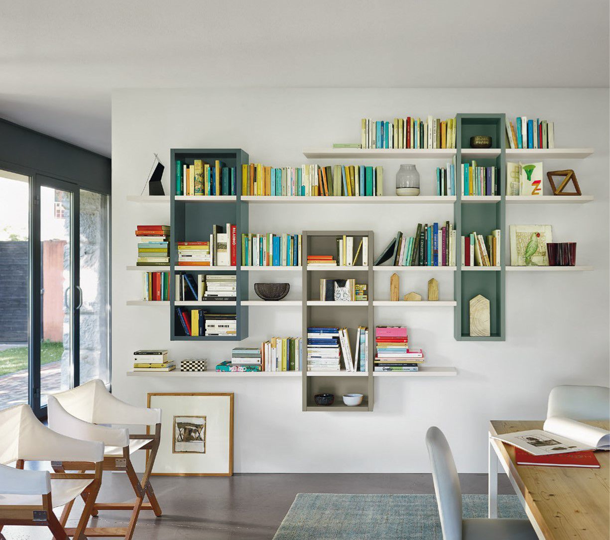 Modular bookcase - MODO M6C78 - SANGIACOMO - wall-mounted ...
