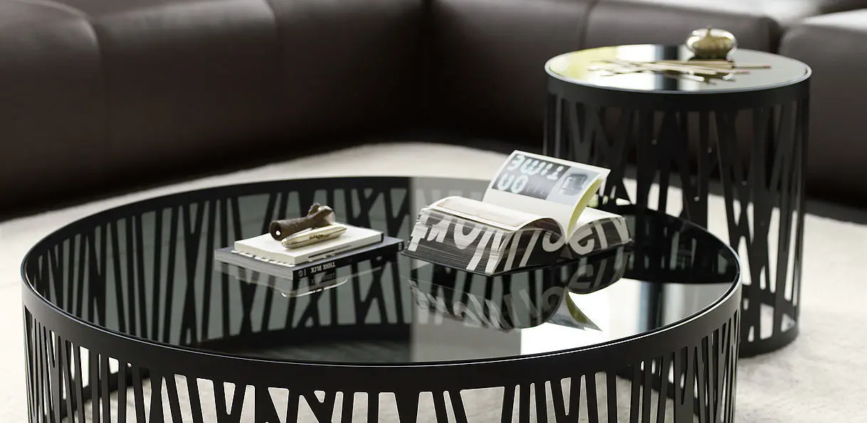 Contemporary coffee table - 8330 - Rolf Benz Ag & KG - glass