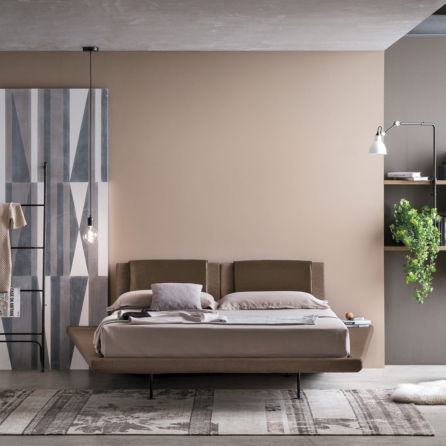 Double bed RODI Target Point contemporary / upholstered / with