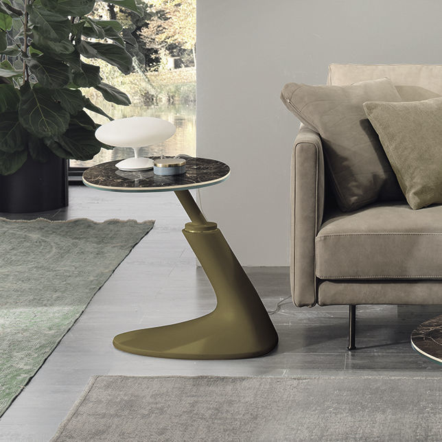 Contemporary side table LEAF CORNER Target Point tempered glass